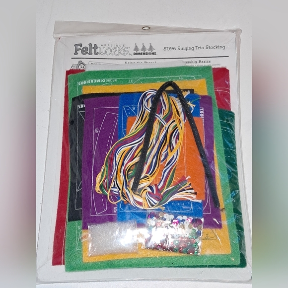 Felt Works Applique by Dimensions Christmas Crafts 2 Piece Set NWT - Picture 7 of 7